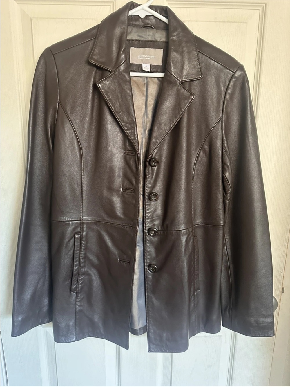 Women's lambskin leather size S Brown Leather Jacket blazer - Picture 4 of 10
